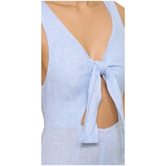 [Solid & Striped] Light Blue Linen Jumpsuit Pants - Picture 2 of 8